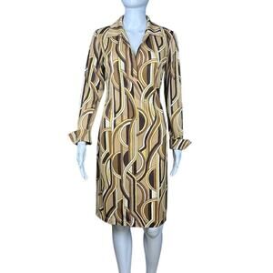 Vintage Moda Int'l Victoria's Secret Gold Abstract Sheath Dress, NWOT, S